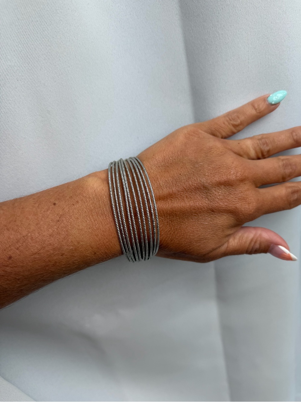 Silver Multi-Row Coil Bracelet - Women Jewelry